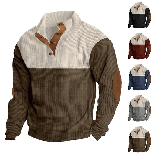 Casual Stand-collar Long Sleeve Pullover for Men