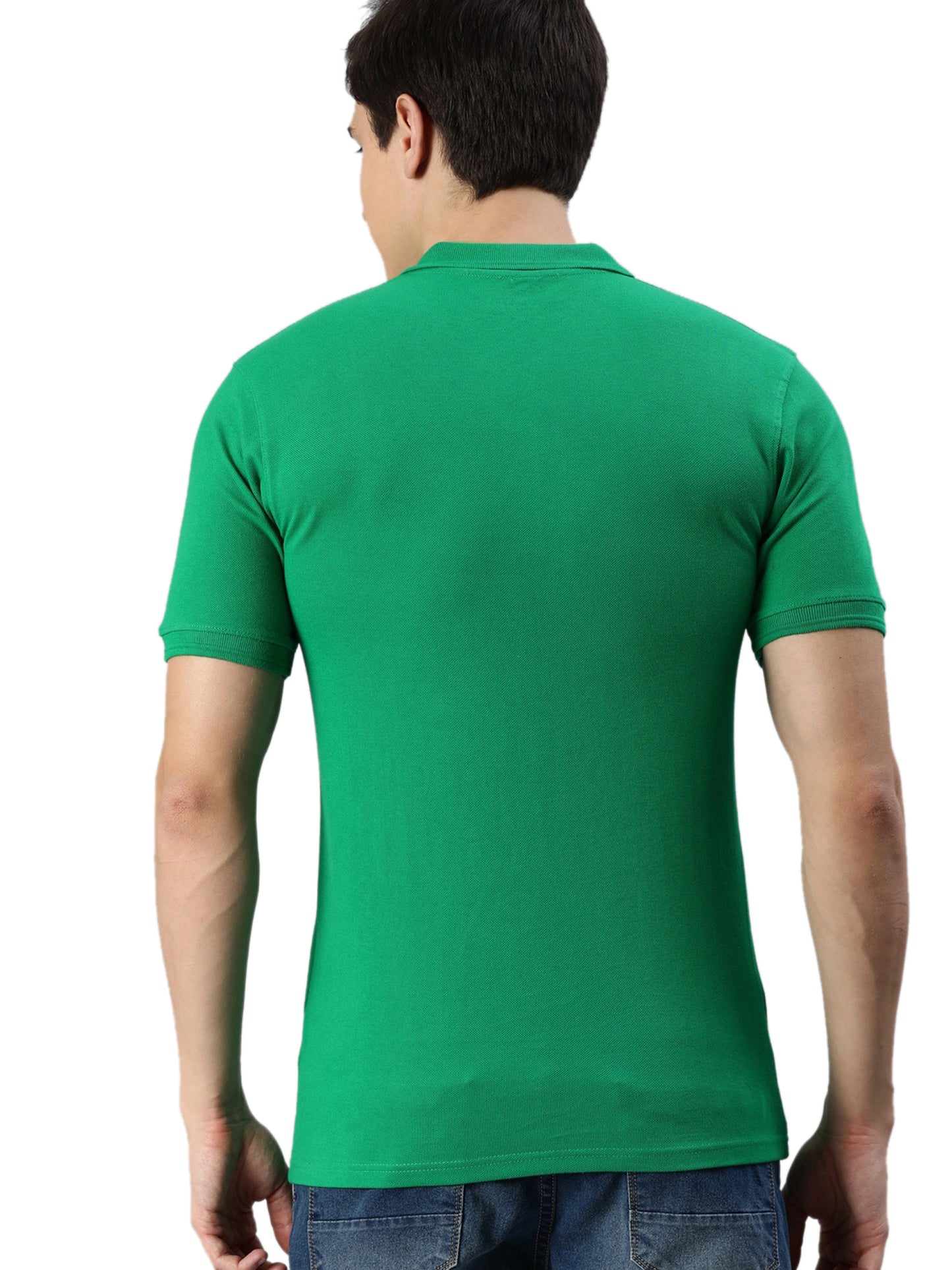 Solid Green Mens Polo T-Shirt