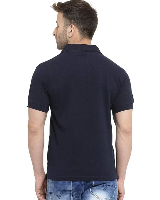 Solid Blue Mens Polo T-Shirt