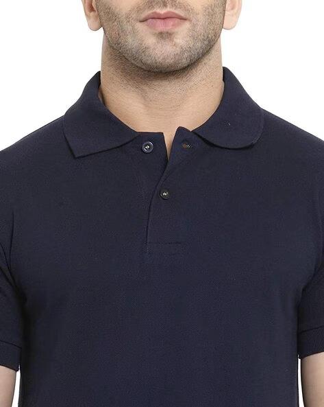 Solid Blue Mens Polo T-Shirt